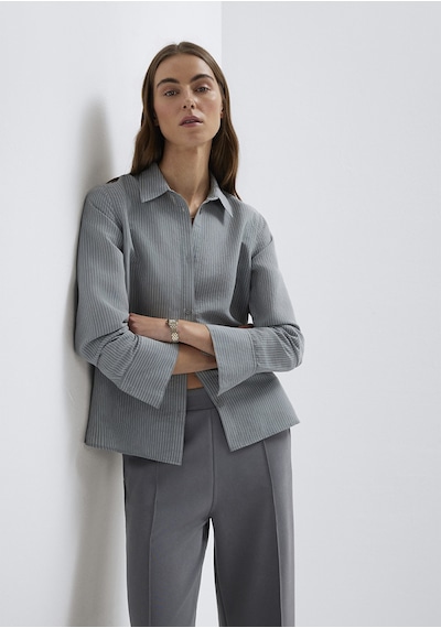 Mavi - Tencel Liyosel Karışımlı Çizgili Gömlek 1211374-88069 Yeşil