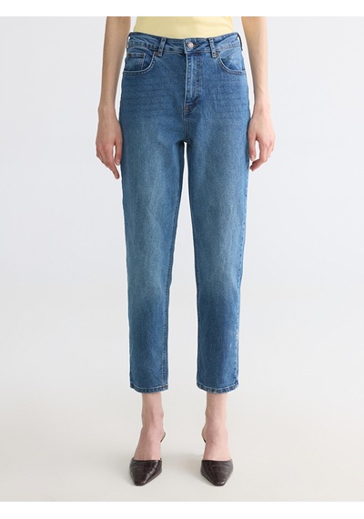 LC Waikiki Lc Waıkıkı İndigo Mom Fit Kadın Jean Pantolon