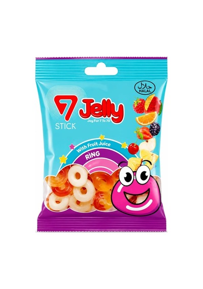 7 Stick Jelly Yumuşak Şekerleme Ring 80gr 24'li Paket