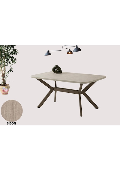 Anka Açılır Mdf Masa Tesla Metal Ayak Mutfak,salon,yemek Odası Masası 80x130 Cm Krem