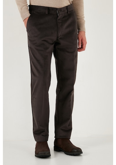Buratti Normal Bel Regular Fit Düz Paça Erkek Kadife Pantolon 645Merlin Kahve