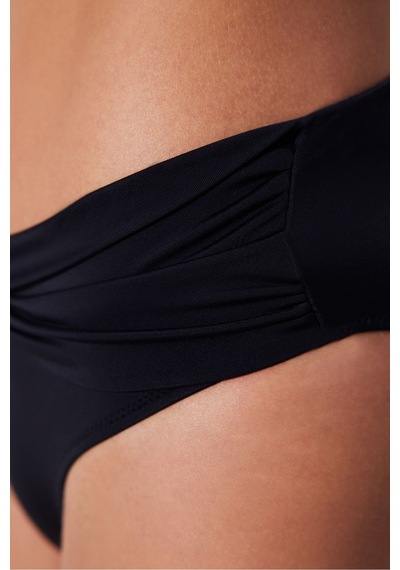 Deep Beach Basic Twist Beli Geçme Detaylı Bikini Altı Siyah
