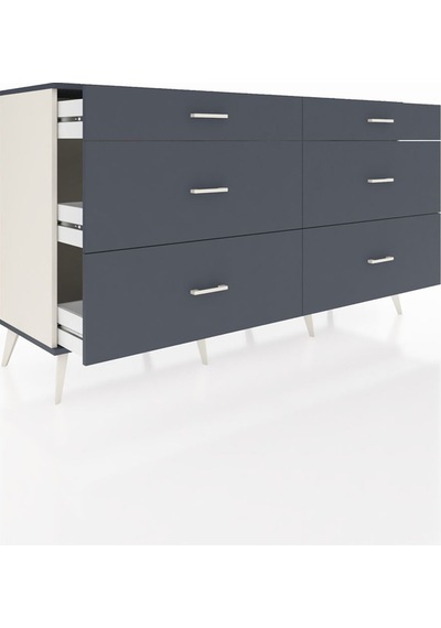 Hyperion Konsol 6 Çekmeceli 176x44x99 Aytaşı-antrasit Aytaşı-antrasit