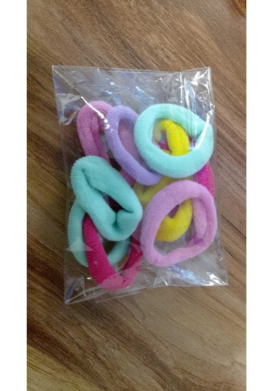 Şehrazat Handmade Renkli Midi Orta Boy Havlu Lastik Toka Seti Çok Renkli