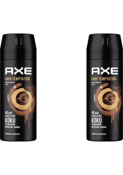 Axe Dark Temptation Dark Chocolate Scent Erkek Sprey Deodorant 2 x 150 ML