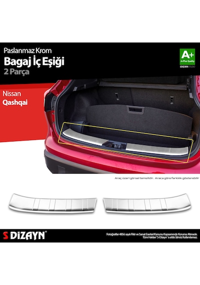 S-dizayn Nissan Qashqai Krom Bagaj İç Eşiği 2 Prç. 2017-2021 A+ Kalite