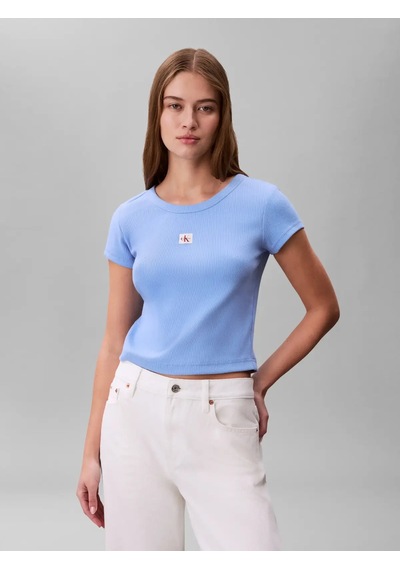 Calvin Klein Woven Label 2x2 Baby, C32, Xxs Mavi Kadın T-shirt