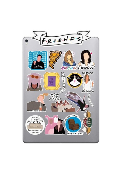 Friends Dizi Temalı Bilgisayar Laptop Defter Tablet Valiz Sticker Seti 1