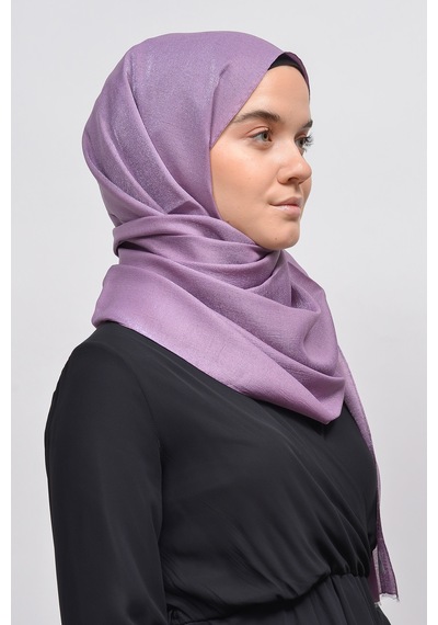 Altobeh Kadın Düz Renk Pırıltı Simli Tesettür Shawl Parlak Abiye Şal - Açık Maron