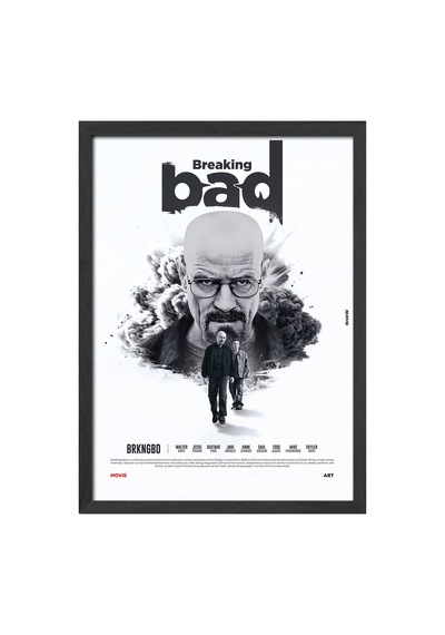 Breaking Bad Siyah Ahşap Çerçeveli Poster, Dizi Duvar Tablosu