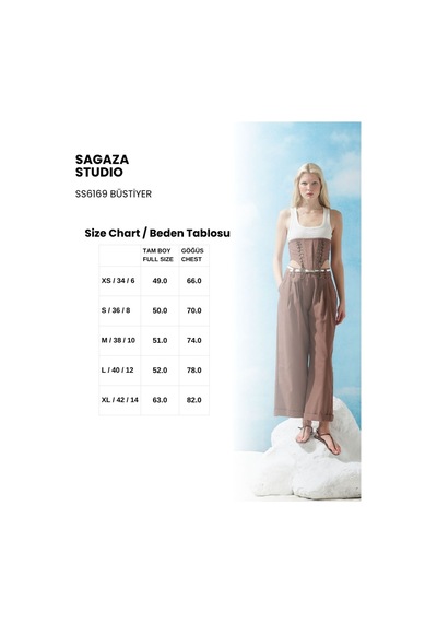 Sagaza Studio Ss6169 Önden Bağlamalı Korseli Büstiyer Kahve