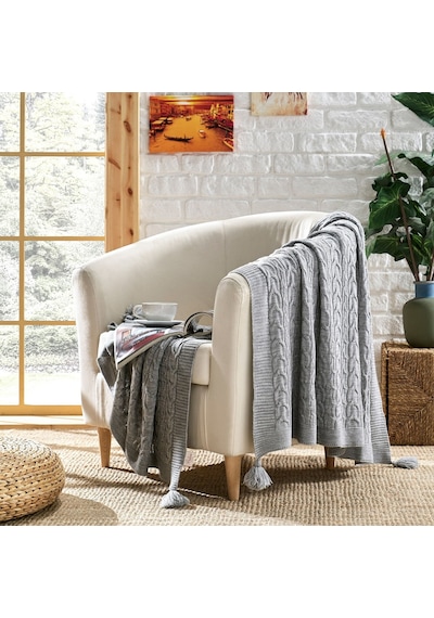 Betires Home Ta11002 Örgü Koltuk Şalı Gri