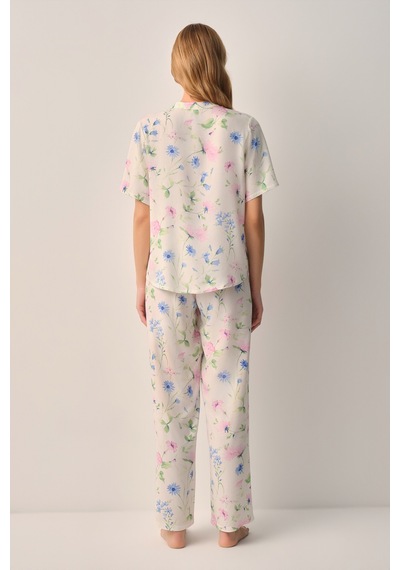Suwen Magnolia Gömlek Yaka Pijama Takımı Sh26516660b338 Ekru