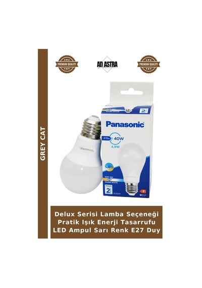 Delux Serisi Lamba Seçeneği Pratik Işık Enerji Tasarrufu Led Ampul Sarı Renk E27 Duy