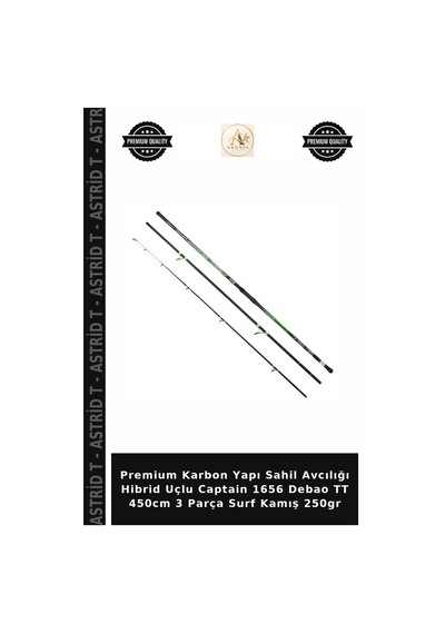 Premium Karbon Yapı Sahil Avcılığı Hibrid Uçlu Captain 1656 Debao Tt 450cm 3 Parça Surf Kamış 250gr Standart