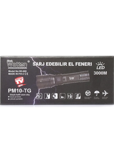 3000 Lümen Güçlü El Feneri Wt-600 Renkli