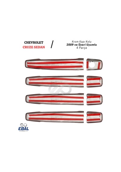 Ebal Otomotiv Chevrolet Cruze Krom Kapı Kolu 4 Kapı 2009 Üzeri (HB)