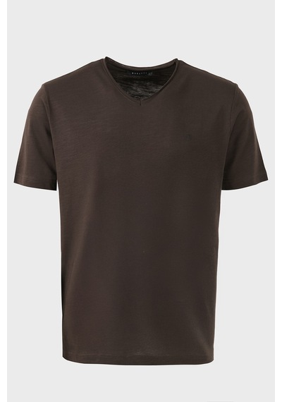 Buratti Pamuklu Regular Fit V Yaka T Shirt Erkek T Shirt 5902719 Kahve
