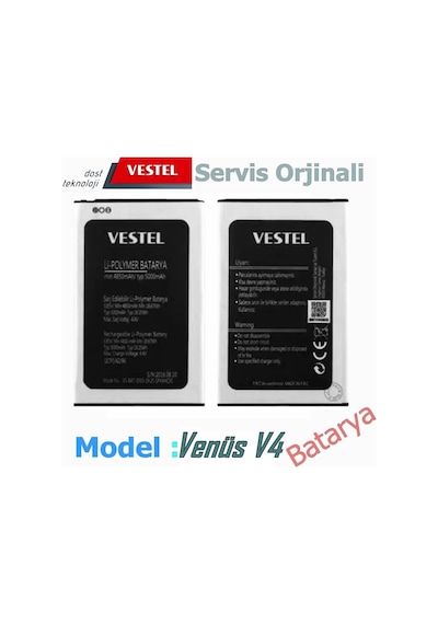 Vestel Uyumlu Venüs V4 Batarya 5000Mah 1Icp5-62-96 Vakumlu Ambalaj