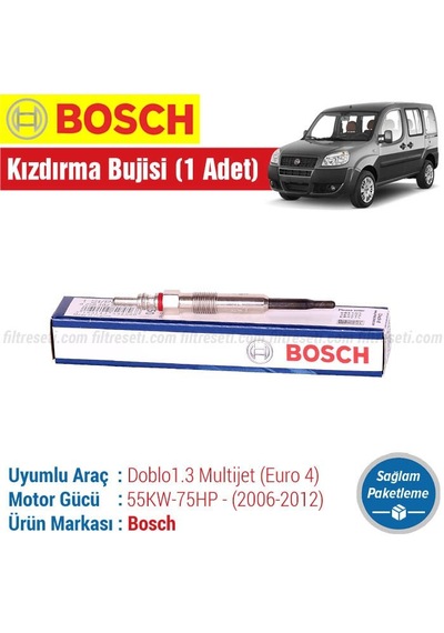 Fiat Doblo 1.3 Multijet Bosch Kızdırma Bujisi 2006-2012 1 Adet