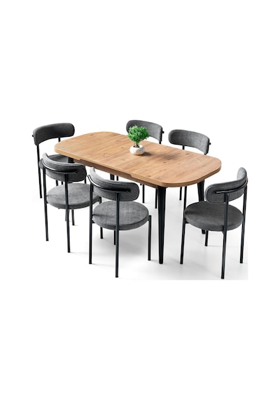 Venüs Alfa Mdf Mutfak Masa 6 Lı Sandalye Takımı 80x130