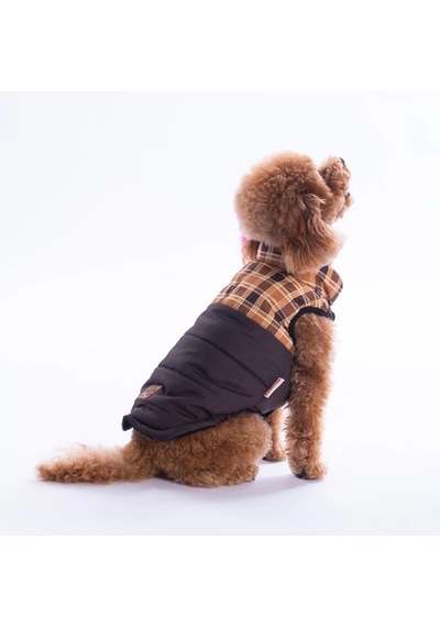 Pawstar Kahverengi Elgin Paws Su İtici Küçük Irk Köpek Puf Yelek Yağmurluk