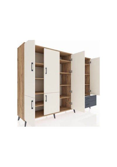 Hyperion Dolap 12 Raflı 2 Çekmeceli 7 Kapaklı 220x44x163 Çam-ayta Çam-aytaşı/antrasit Hyperion Dolap 12 Raflı 2 Çekmeceli 7 Kapaklı 220x44x163 Çam-ayta Çam-aytaşı/antrasit