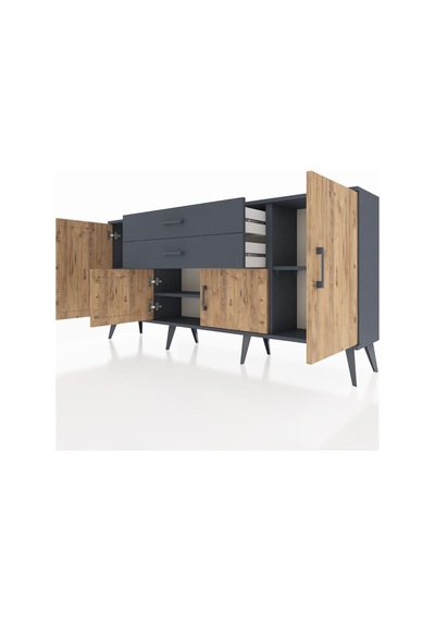 Arges Konsol 3 Raflı 2 Çekmeceli 4 Kapaklı 176x30x83 Antrasit-çam/antrasit Çam/antrasit Arges Konsol 3 Raflı 2 Çekmeceli 4 Kapaklı 176x30x83 Antrasit-çam/antrasit Çam/antrasit
