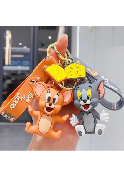Tom Ve Jerry 3d Karakter İkili Silikon Anahtarlık