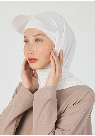 Butikgiz Kadın Siperlikli Boyun Kapatıcı Spor Rahat %100 Pamuklu Penye Tesettür Bone Beyaz Butikgiz Kadın Siperlikli Boyun Kapatıcı Spor Rahat %100 Pamuklu Penye Tesettür Bone Beyaz