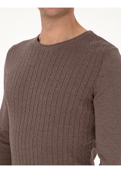 Pierre Cardin Erkek Vizon Kazak /triko 50315717-vr052 Vizon