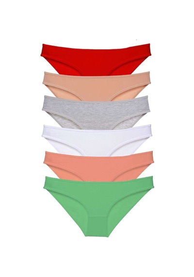Royaleks 6 adet Süper Eko Set Likralı Kadın Slip Külot Renk 4 RYL-EKO6055 Çok Renkli
