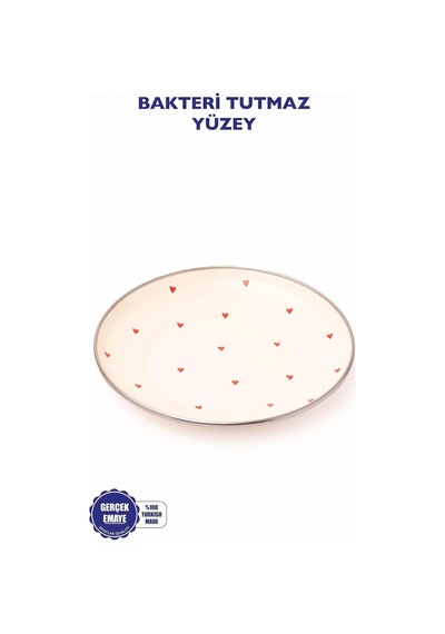 Cupid Emaye Tabak Pasta Sunum Tabağı 21 Cm Çok Renkli