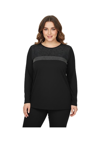 Wearon Kadın Siyah Sıfır Yaka Taşlı Bluz Bgl-st05153 Siyah