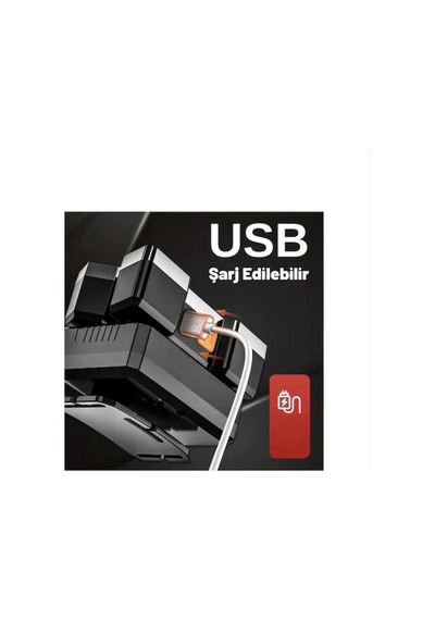 5led Dahili Pil Usb Sarj Edilebilir Kafa Feneri Lambasi Gümüş
