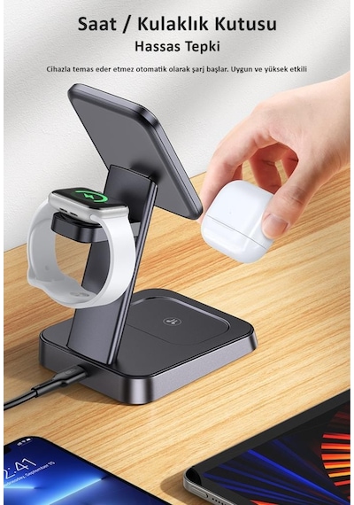 Usams Us-Cc150 20W 3In1 Typec Apple Uyumlu iPhone /Airpods/iOS Iwatch Manyeti Usams Us-Cc150 20W 3In1 Typec Apple Uyumlu iPhone /Airpods/iOS Iwatch Manyeti