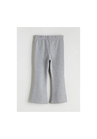 LC Waikiki Lcw Kids Beli Lastikli İspanyol Paça Kız Çocuk Tayt Grey Strıped