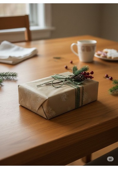 Kraft Hediye Paketleme Kağıdı, Kar Tanesi Desenli Ambalaj & Paket Kağıdı, 70x100 Cm - 10'lu Paket