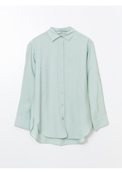 Lcwaıkıkı Classic Turkuaz Oversize Kadın Gömlek Tunik