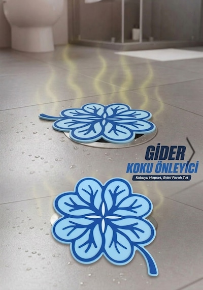 Yonca Figürlü Silikon Gider Koku Önleyici Kapak - Banyo Ve Mutfak Lavabo Koku Önleyici Haşere Engelleyici 3 Adet
