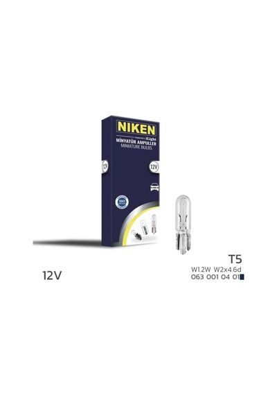 Niken 12v T5 Ampul W1.2w W2x4.6d 10 Lu