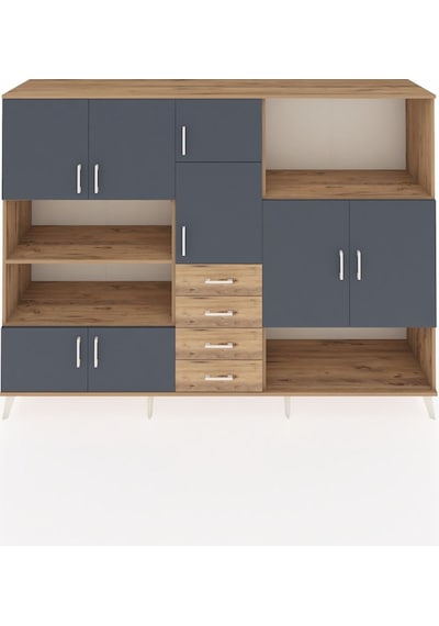 Hyperion Dolap 10 Raflı 4 Çekmeceli 8 Kapaklı 220x44x163 Çam-antr Çam-antrasit/çam Hyperion Dolap 10 Raflı 4 Çekmeceli 8 Kapaklı 220x44x163 Çam-antr Çam-antrasit/çam