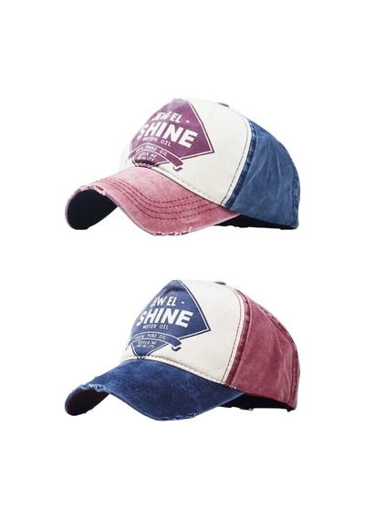 Tezzgelsin Unisex Eskitme Jewel Shine Ayarlanabilir Beyzbol Kep Şapka Baseball Şapka 2'li Set Kırmızı Lacivet