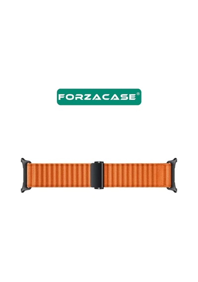 Forzacase Samsung Galaxy Uyumlu Watch 7 Ultra İçin Metal Tokalı Esnek Hasır Örgü Kordon Kayış - Fc783 Turuncu