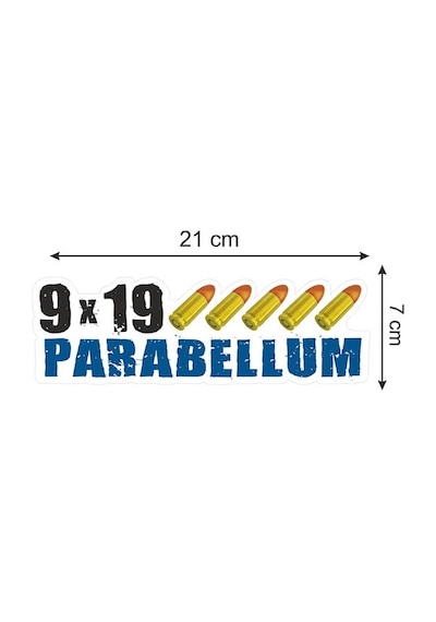 9x19 Parabellum Folyo Etiket - 21 X 7 Cm