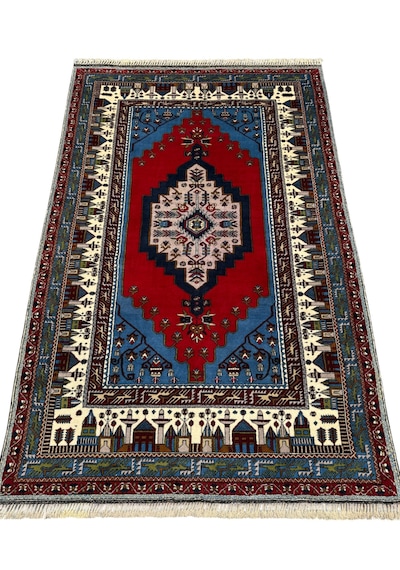 El Dokuma Özel Üretim Yahyalı Halısı 202x310 Kök Boya Yün Salon Halısı