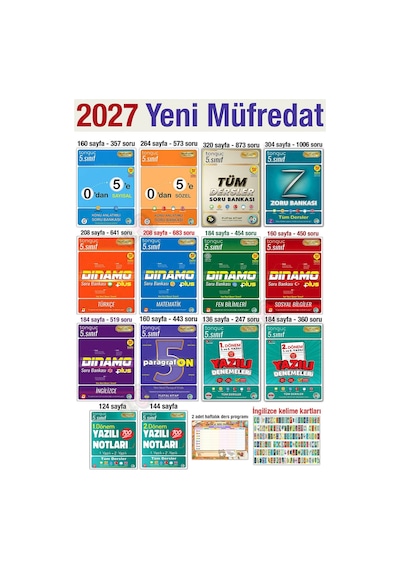 5. Sınıf 2027 Şampiyon Set Konu Anlatımlı Paragrafon 1.2. Dönem Yazılı Not Deneme Tüm Dersler Soru