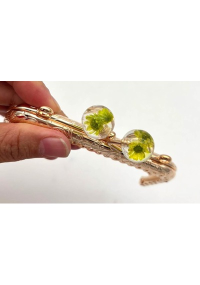 Angel Çanta Aksesuar 10.5 Cm Cüzdan Klipsi Neon Yeşili Çiçekli Diğer