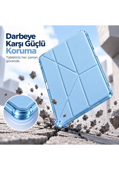 Apple Uyumlu iPad Air 11 İnç M4/m3/m2 / 10.9 İnç 5. / 4. Nesil İçin Kılıf Kalem Tutuculu, Otomatik Uyku/uynama Modlu Özel Çizim, Yazma Ve Görüntüleme Açıları, Darbeye Dayanıklı 3 Katlı Standlı Kılıf