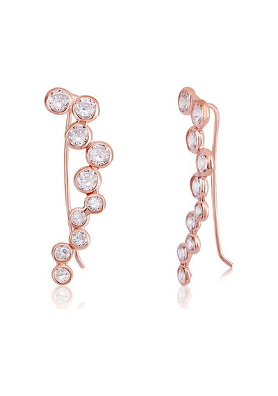 Emılıano Jewellery Silver 925 Ayar Zirkon Küpe Gold - Gümüş